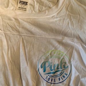 PINK long sleeve open back shirt